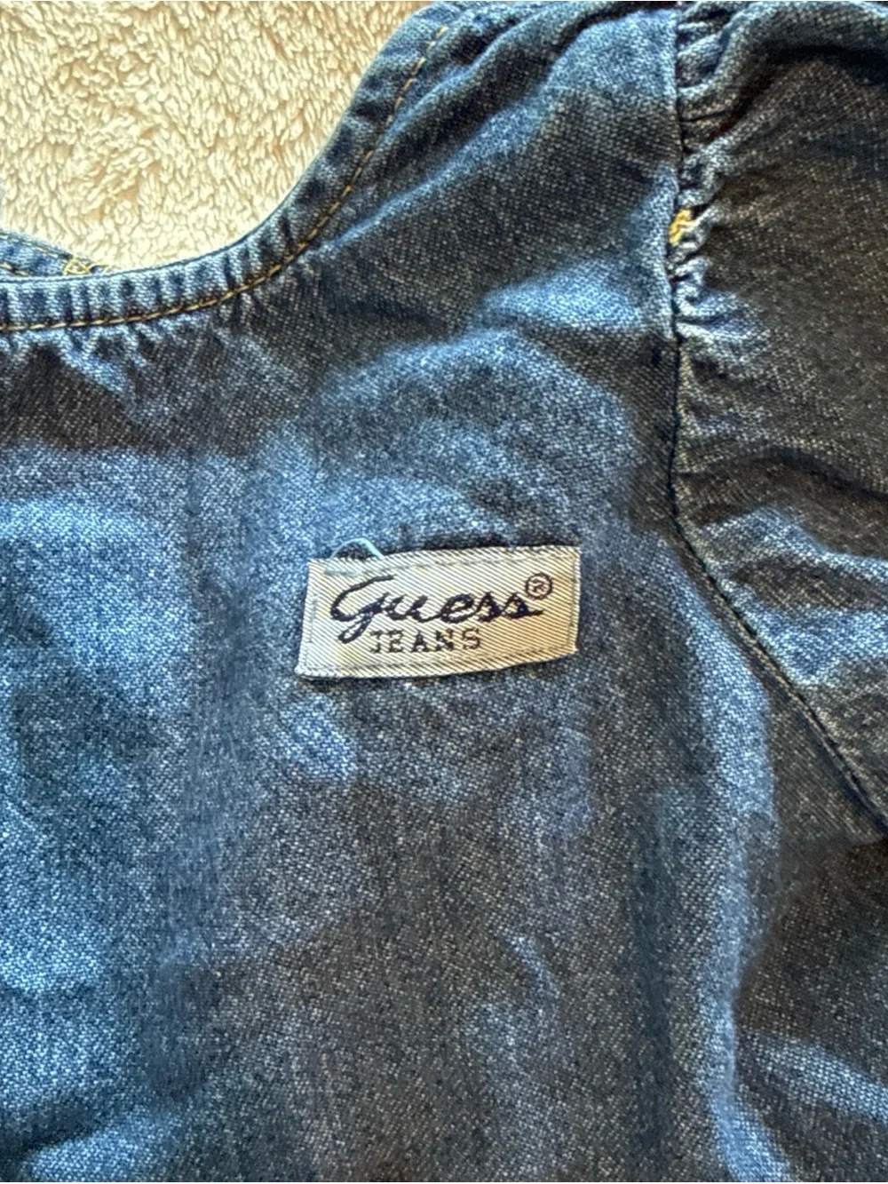 GUESS Jeans Vintage 90s Toddler Denim Romper 24month Made In USA